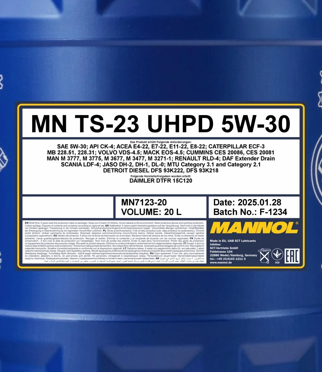 MANNOL® - MN712320 - TS-23 UHPD 5W-30 20L