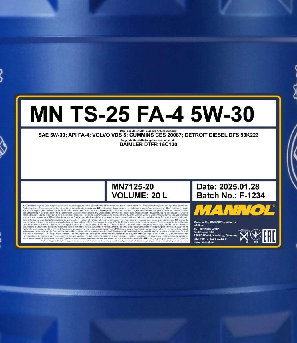 MANNOL® - MN712520 - TS-25 FA-4 5W-30 20L