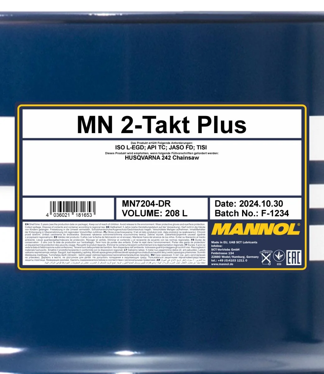 MANNOL® - MN7204DR - 2-Takt Plus 208L