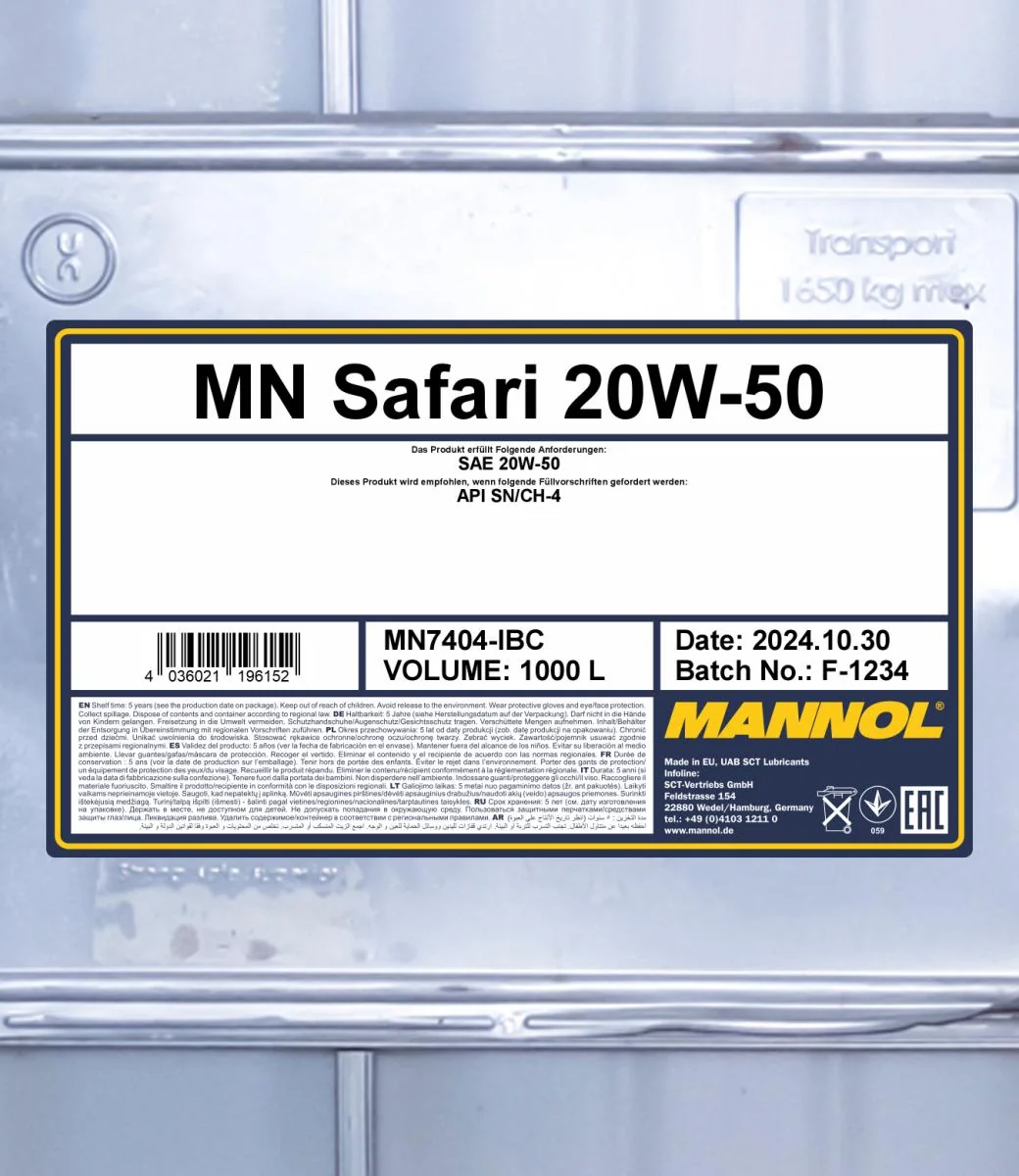 MANNOL® - MN7404IBC - Safari 20W-50 1000L