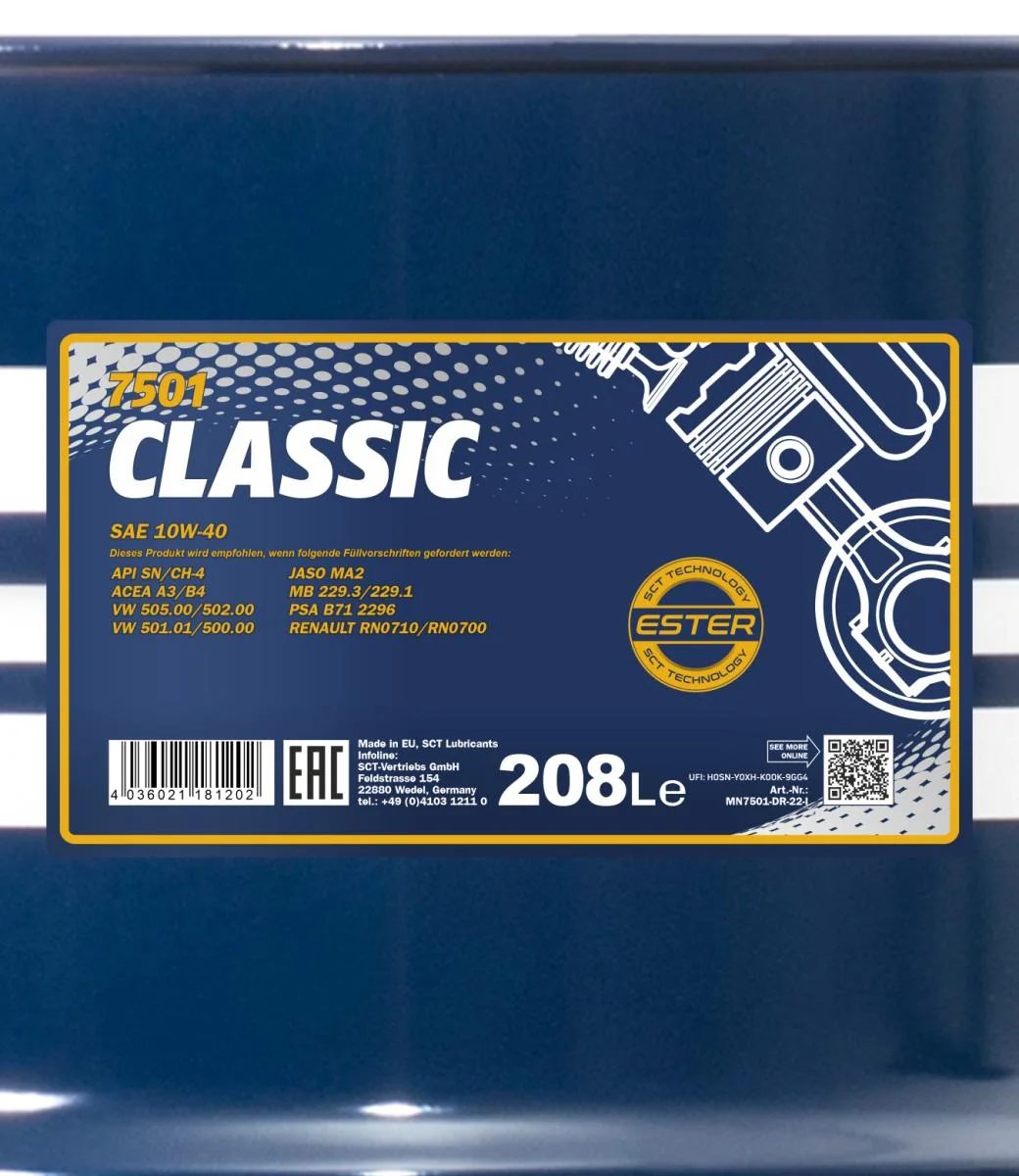 MANNOL® - MN7501DR - Classic 10W-40 208L
