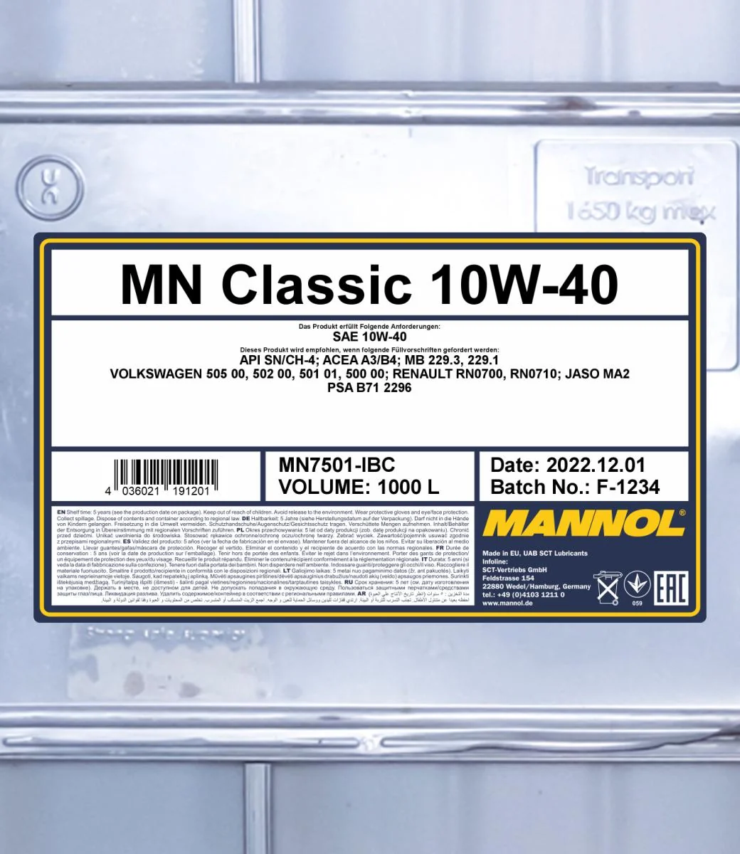 MANNOL® - MN7501IBC - Classic 10W-40 1000L
