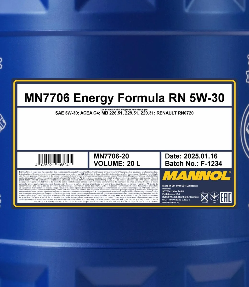 MANNOL® - MN770620 - 7706 Energieformel RN 5W-30 20L
