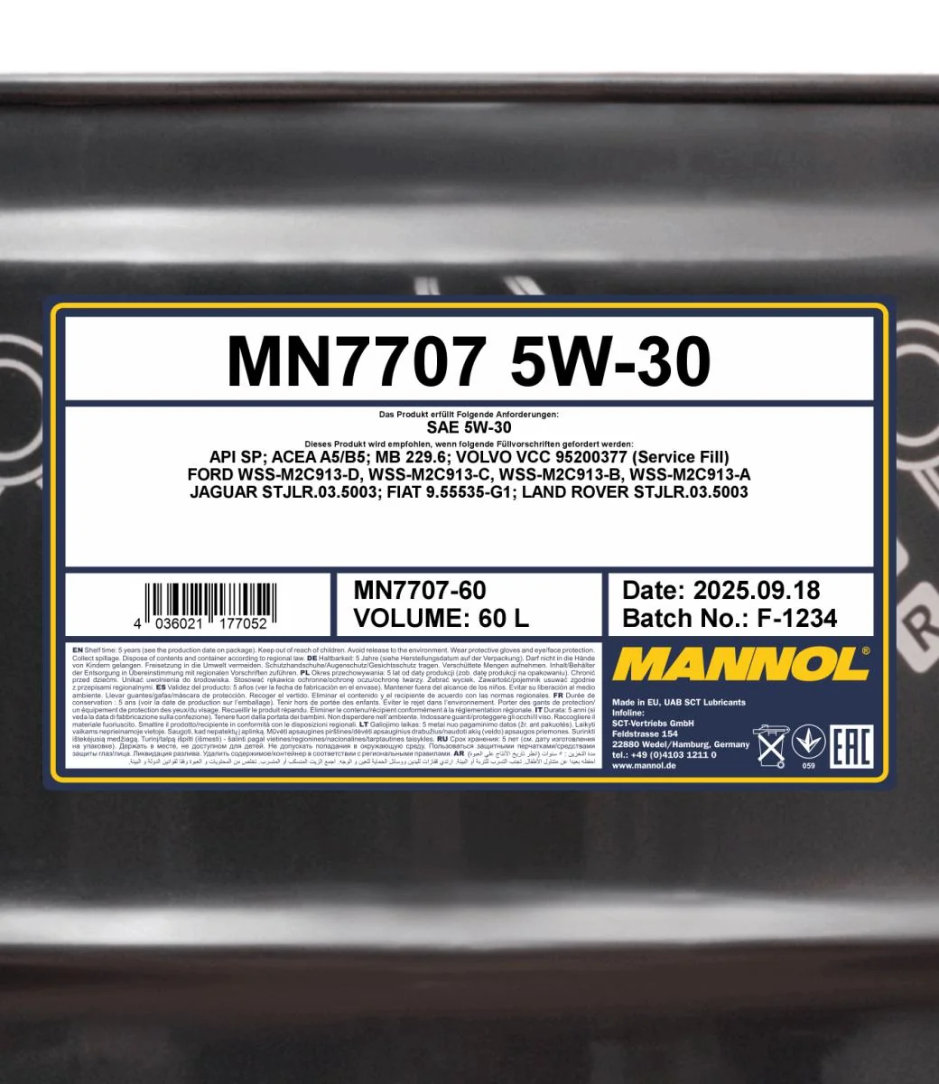 MANNOL® - MN770760 - 7707 Energieformel FR 5W-30 60L
