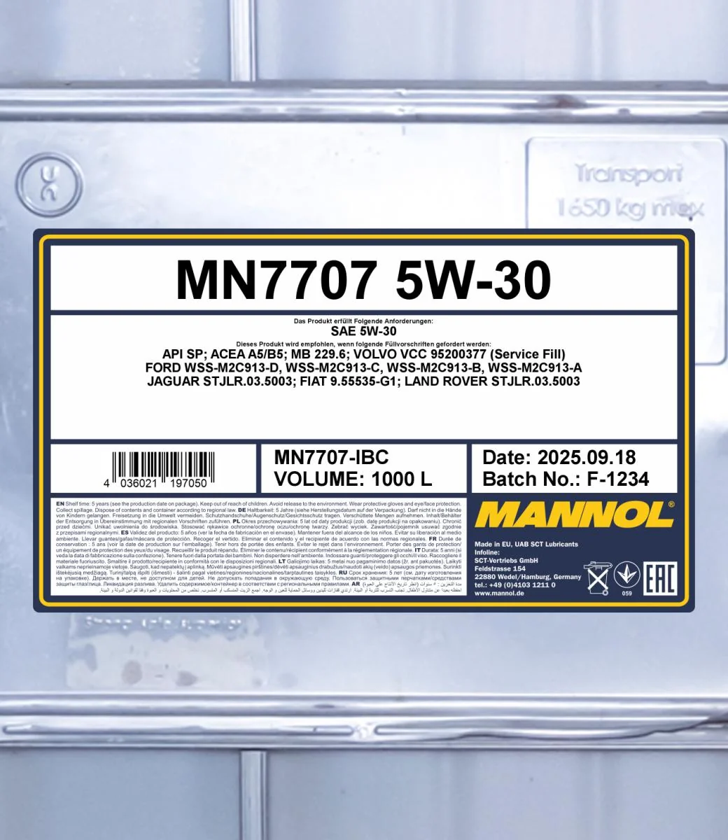 MANNOL® - MN7707IBC - 7707 Energieformel FR 5W-30 1000L