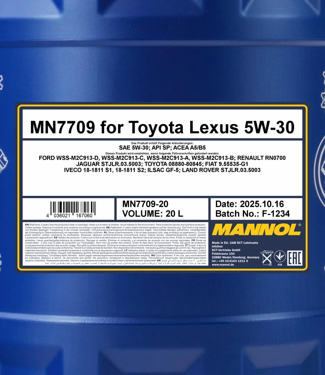 MANNOL® - MN770920 - 7709 Für Toyota Lexus 5W-30 20L