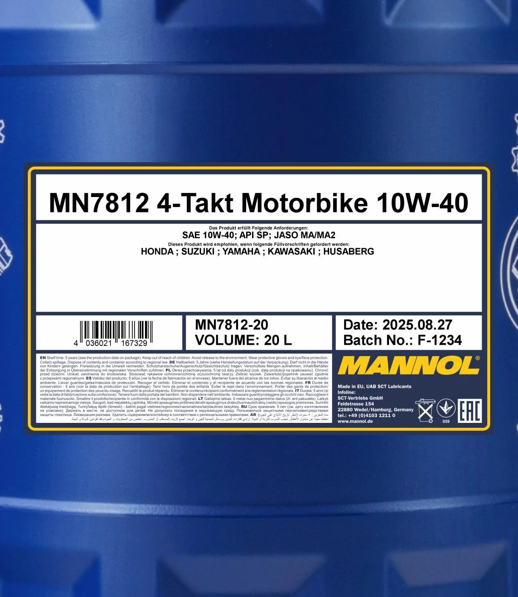 MANNOL® - MN781220 - 7812 4-Takt Motorrad 10W-40 20L