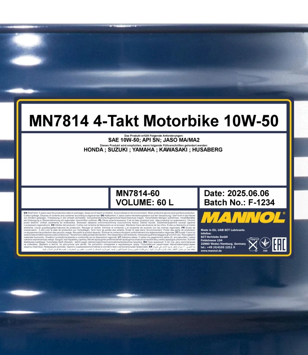 MANNOL® - MN781460 - 4-Takt Motorrad 10W-50 7814 60L