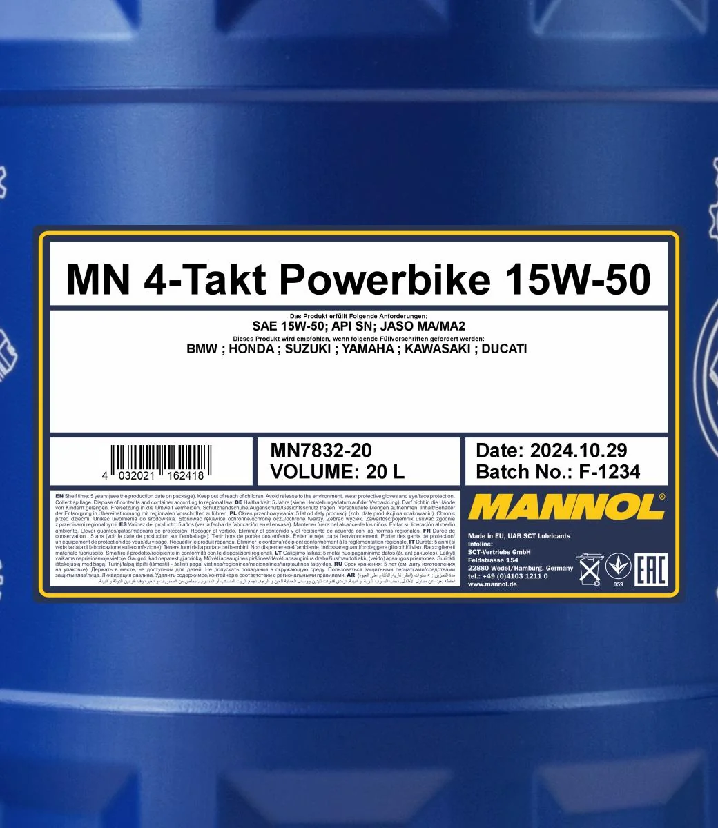 MANNOL® - MN783220 - 7832 4-Takt Powerbike 20L
