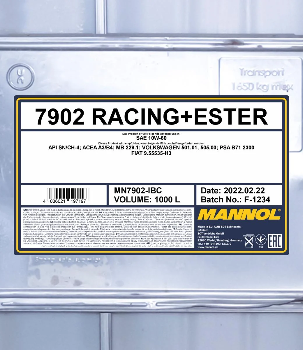 MANNOL® - MN7902IBC - Racing+Ester 10W-60 1000L