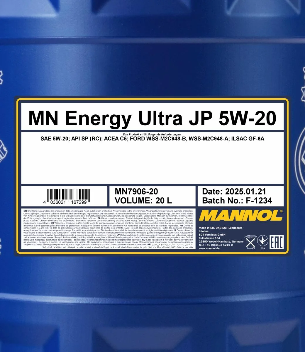MANNOL® - MN790620 - Energy Ultra JP 5W-20 20L
