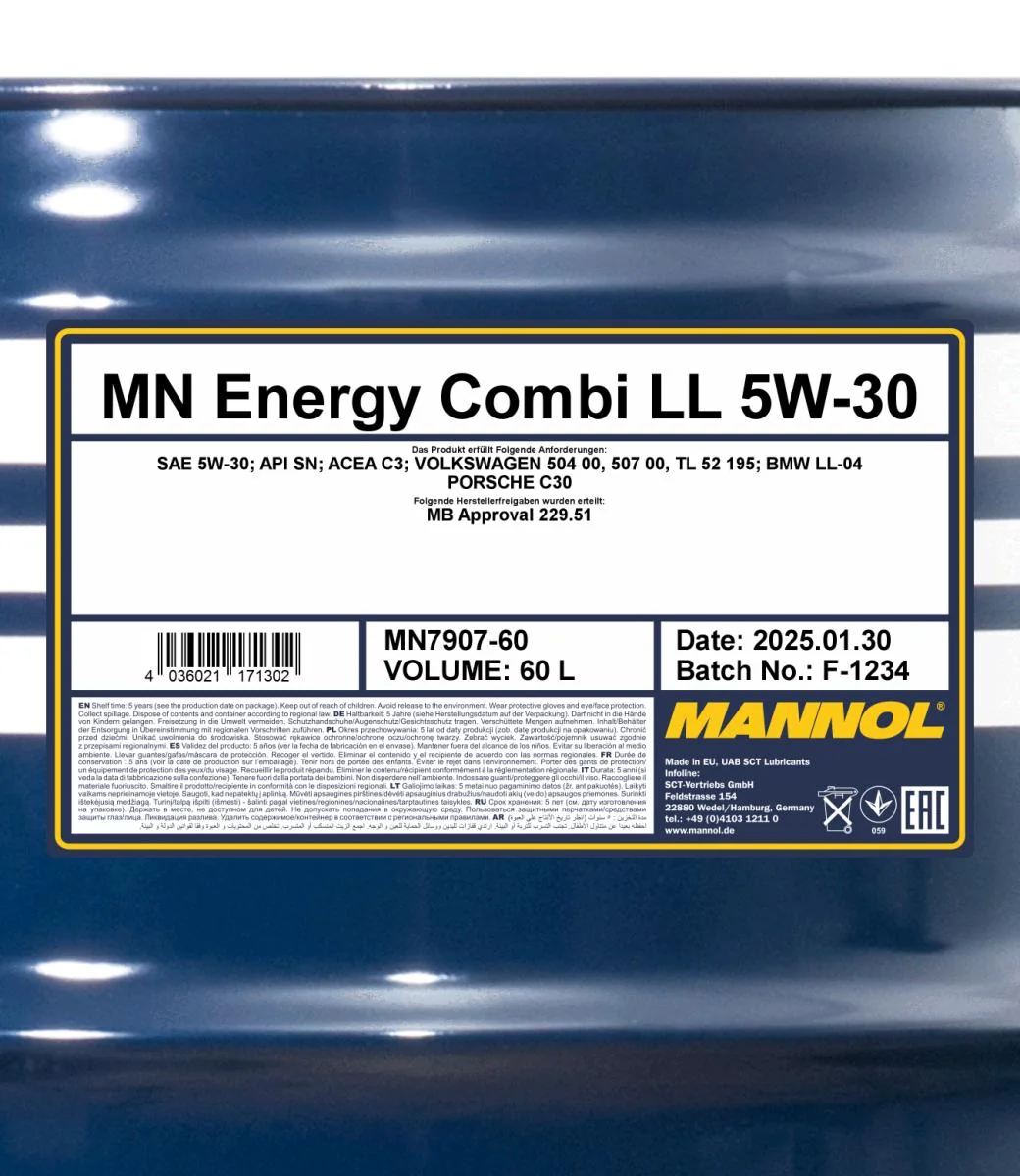 MANNOL® - MN790760 - Energy Combi LL 5W-30 60L