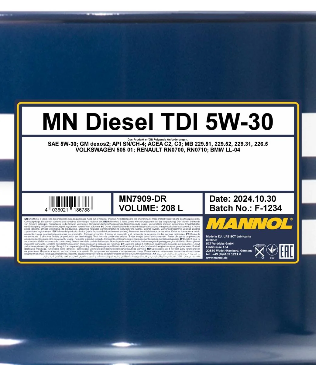 MANNOL® - MN7909DR - Diesel TDI 5W-30 208L