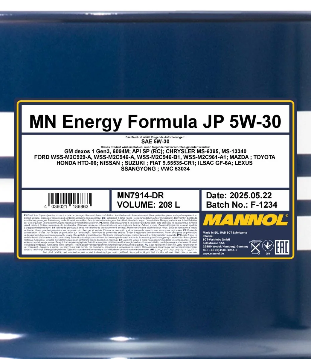 MANNOL® - MN7914DR - Energy Formula JP 5W-30 208L