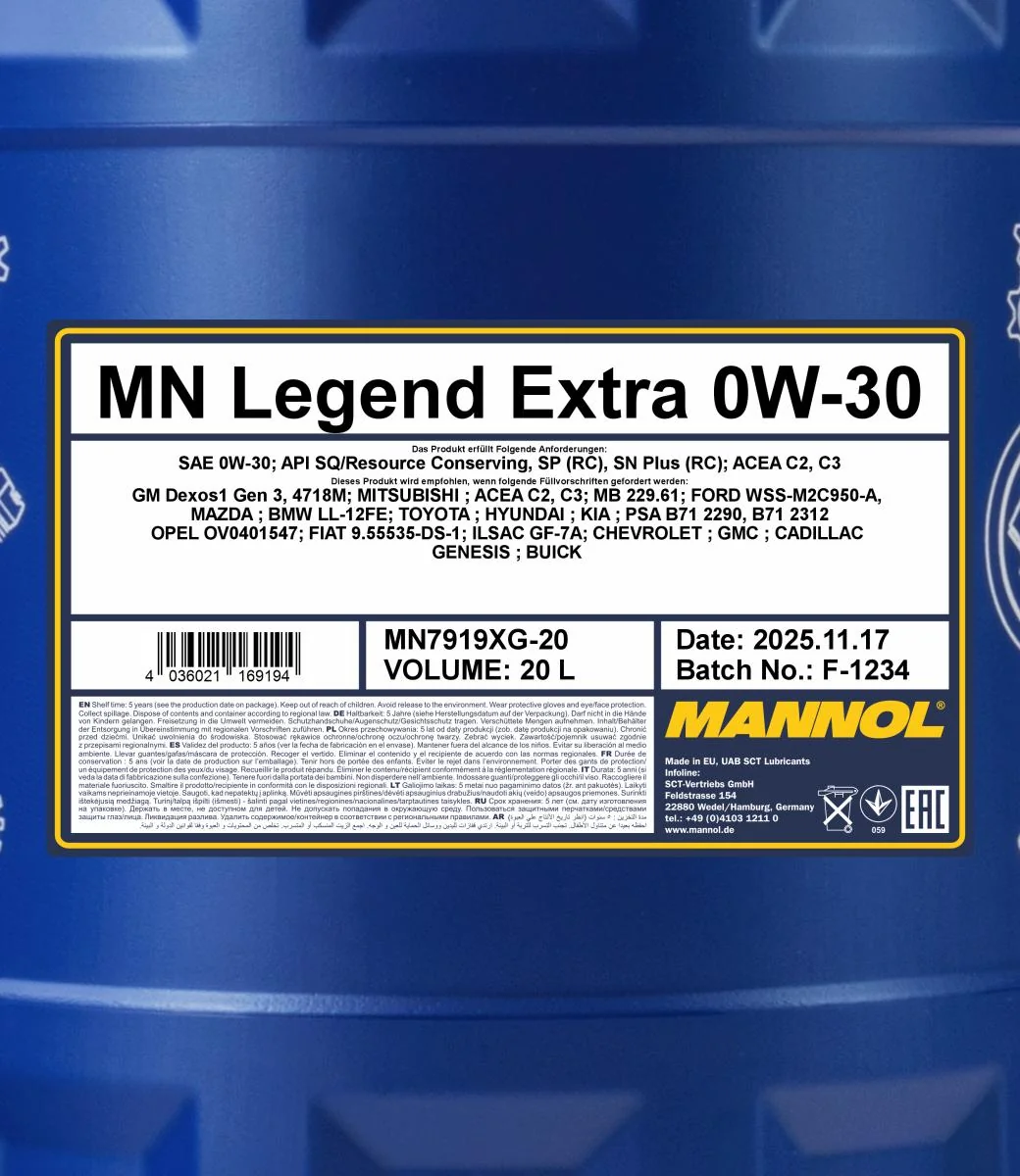 MANNOL® - MN791920 - Legend Extra 0W-30 20L