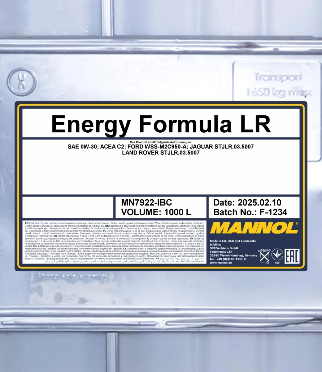 MANNOL® - MN7922IBC - Energy Formula LR 0W-30 1000L