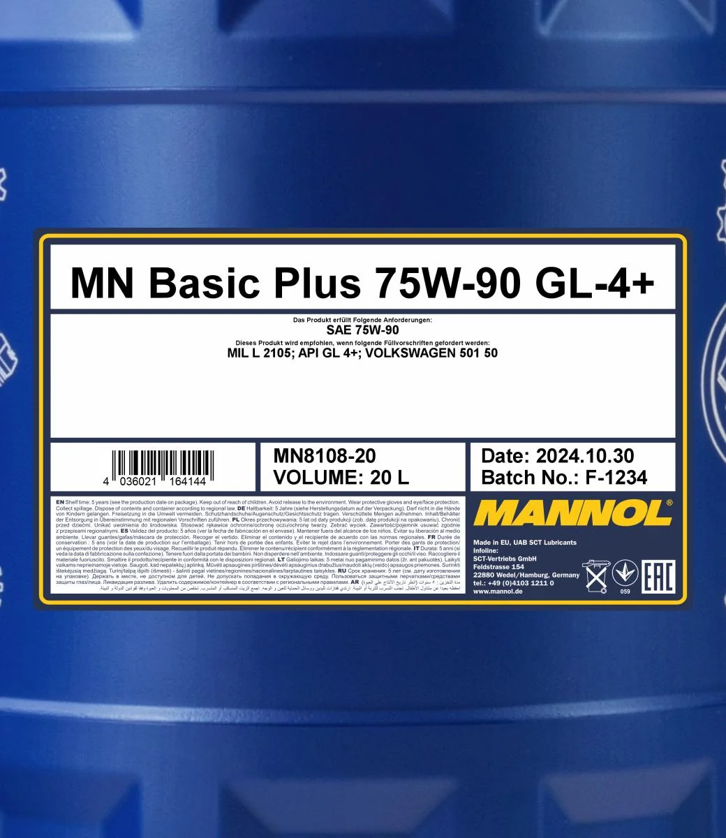 MANNOL® - MN810820 - Basic Plus 75W-90 GL-4+ 20L