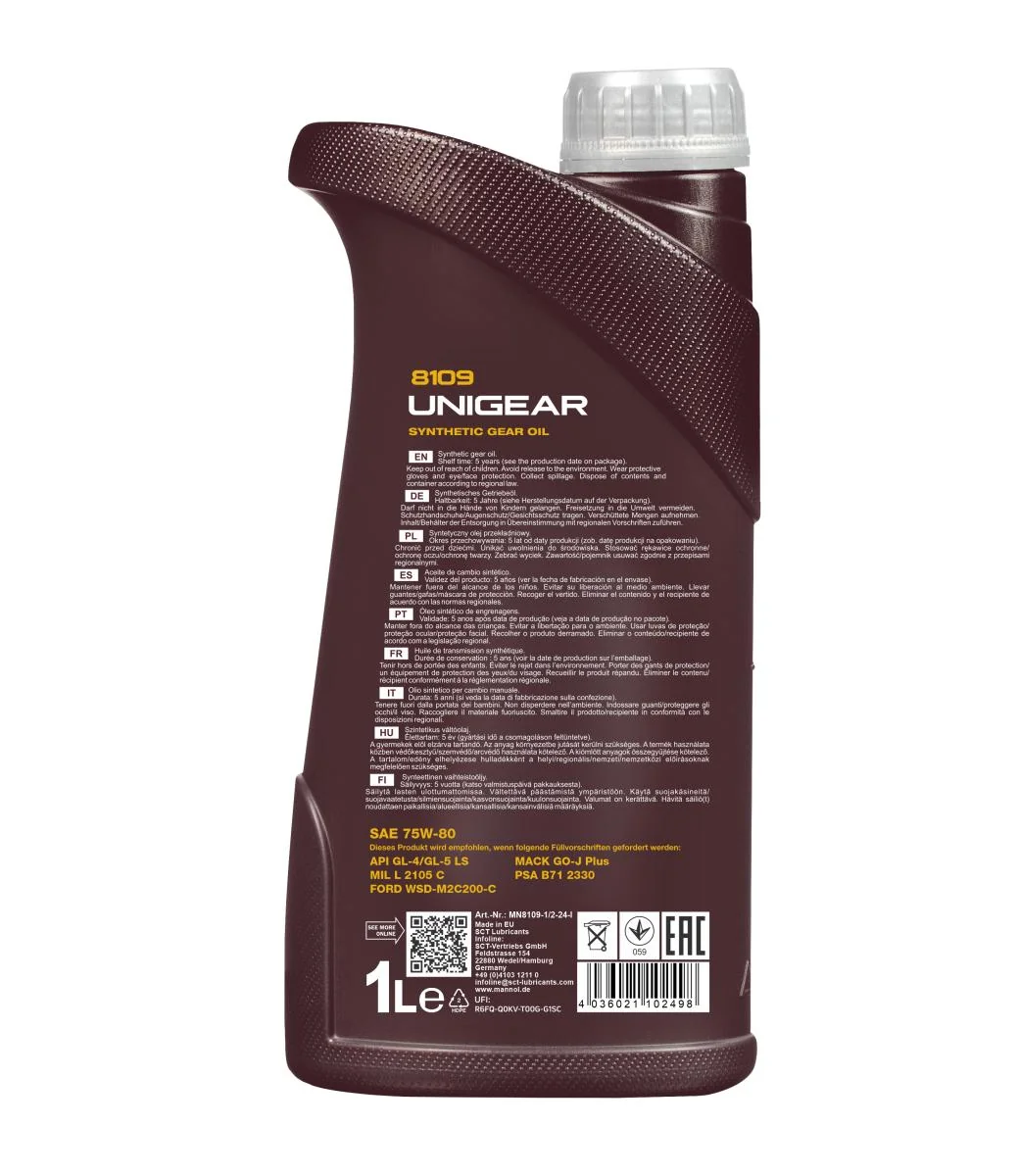 MANNOL® - MN81091 - 8109 Unigear 75W-80 GL-4/GL-5 LS 1L