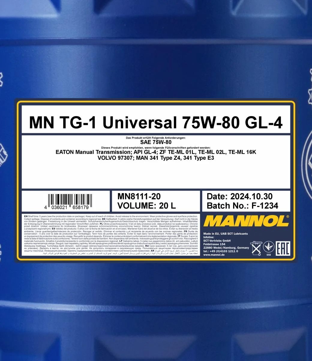 MANNOL® - MN811120 - 8111 TG-1 Universal GL-4 20L