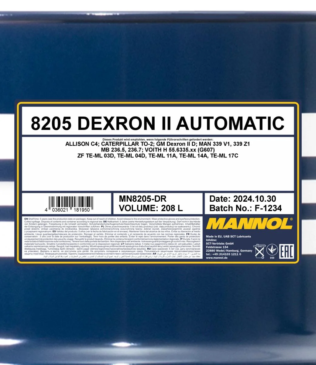 MANNOL® - MN8205DR - Automatik ATF Dexron II 208L