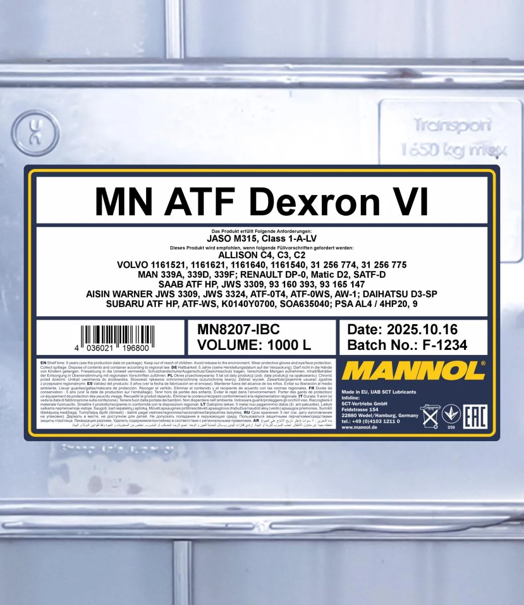 MANNOL® - MN8207IBC - ATF Dexron VI 1000L