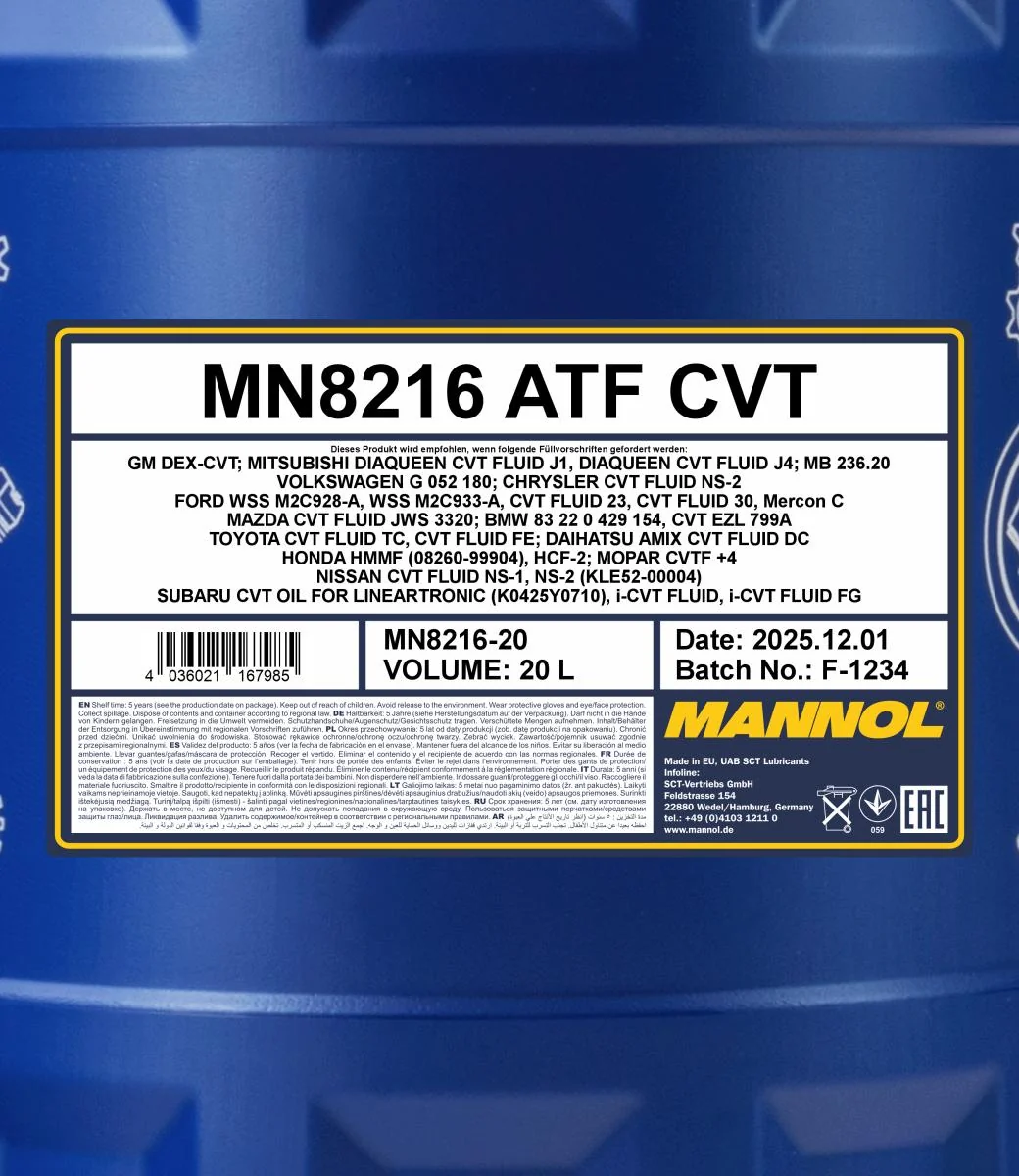 MANNOL® - MN821620 - 8216 ATF CVT 20L