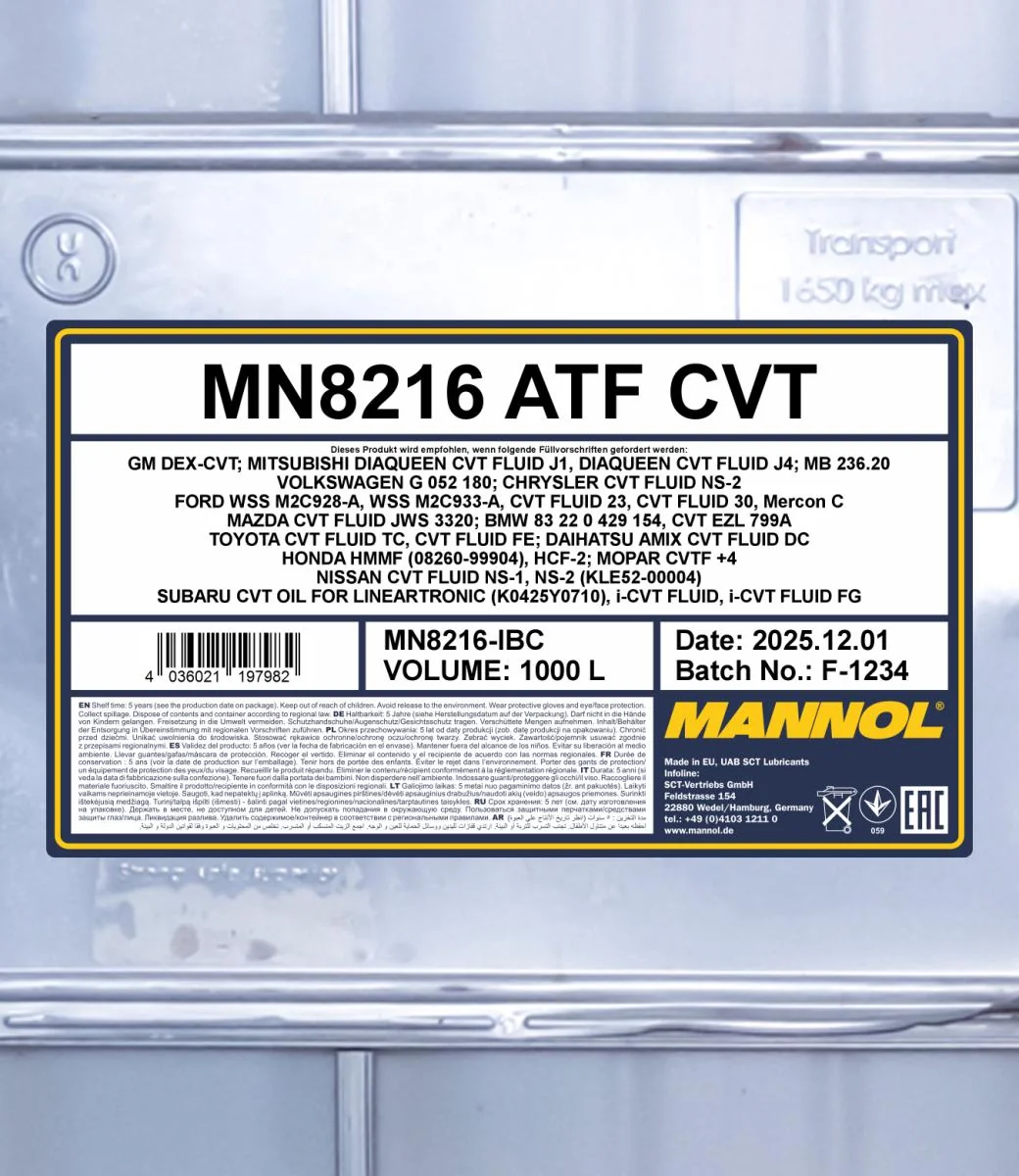 MANNOL® - MN8216IBC - 8216 ATF CVT 1000L