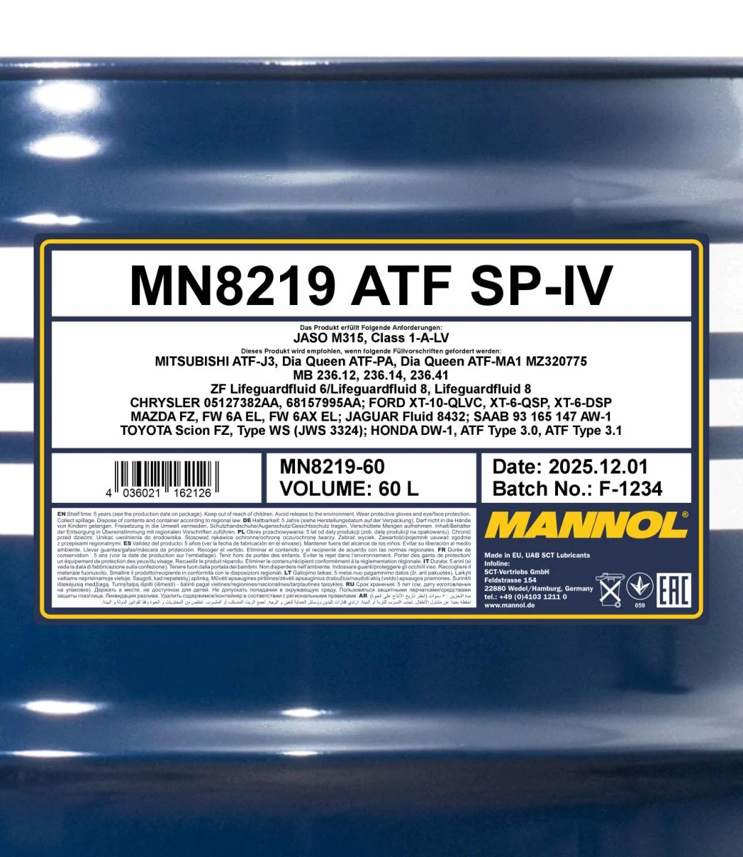 MANNOL® - MN821960 - 8219 ATF SP-IV 60L