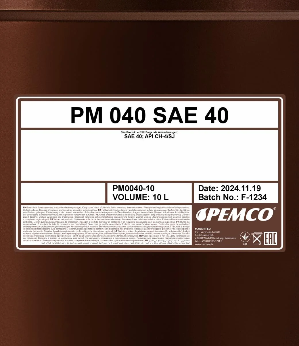 PEMCO - PM004010 - 040 SAE 40 10l