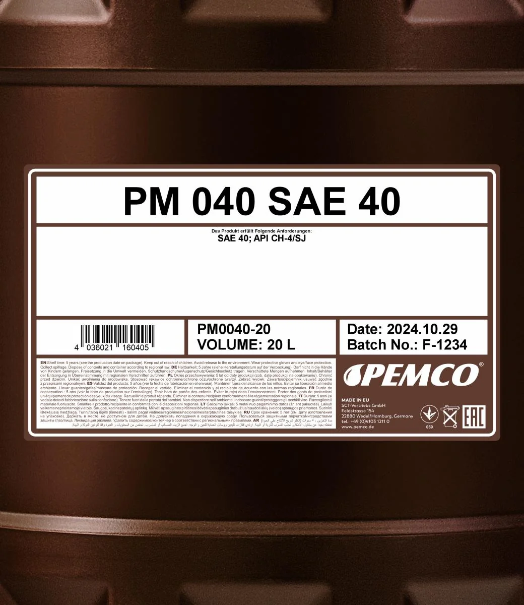 PEMCO - PM004020 - 040 SAE 40 20l
