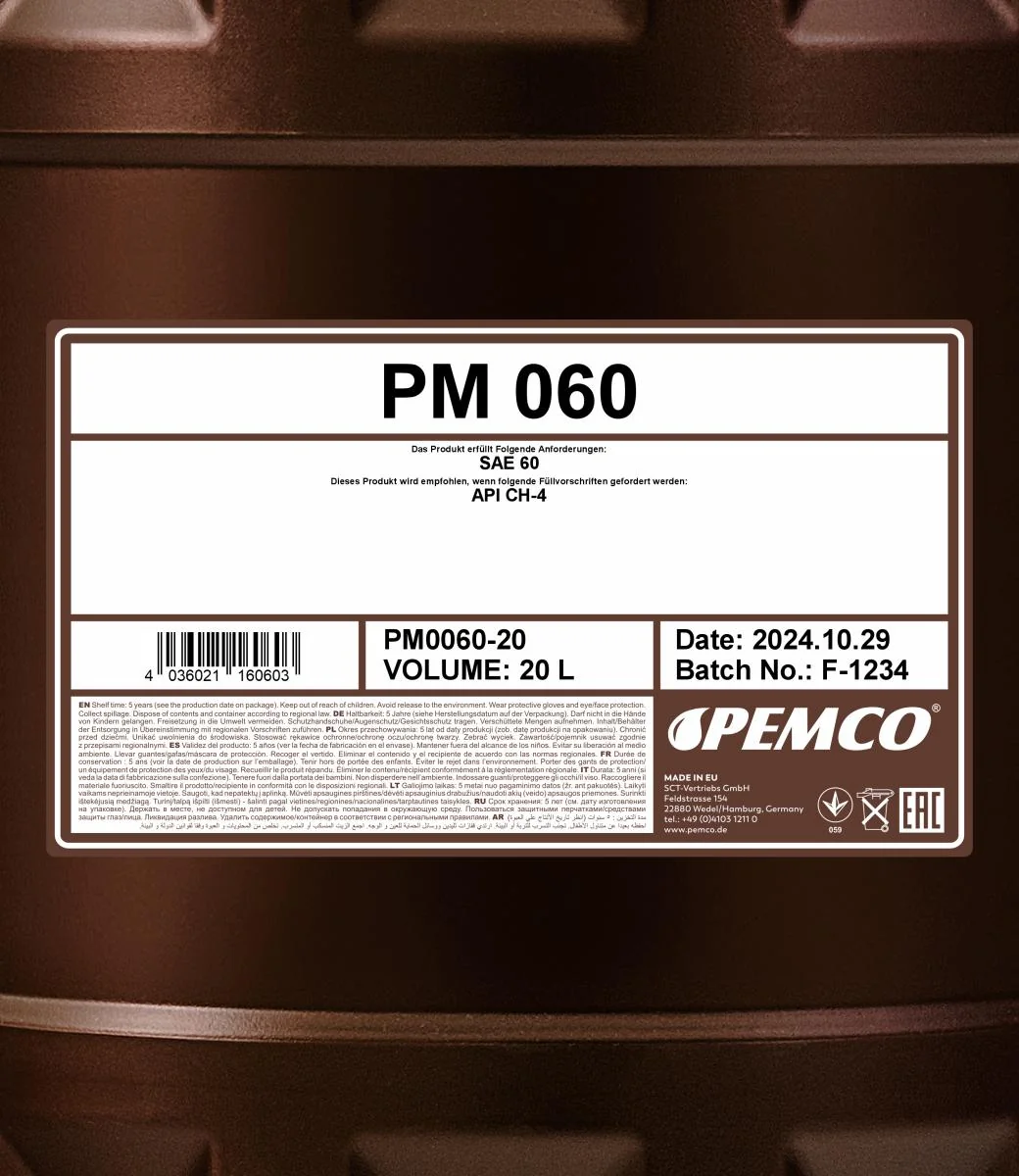 PEMCO - PM006020 - 060 SAE 60 20l