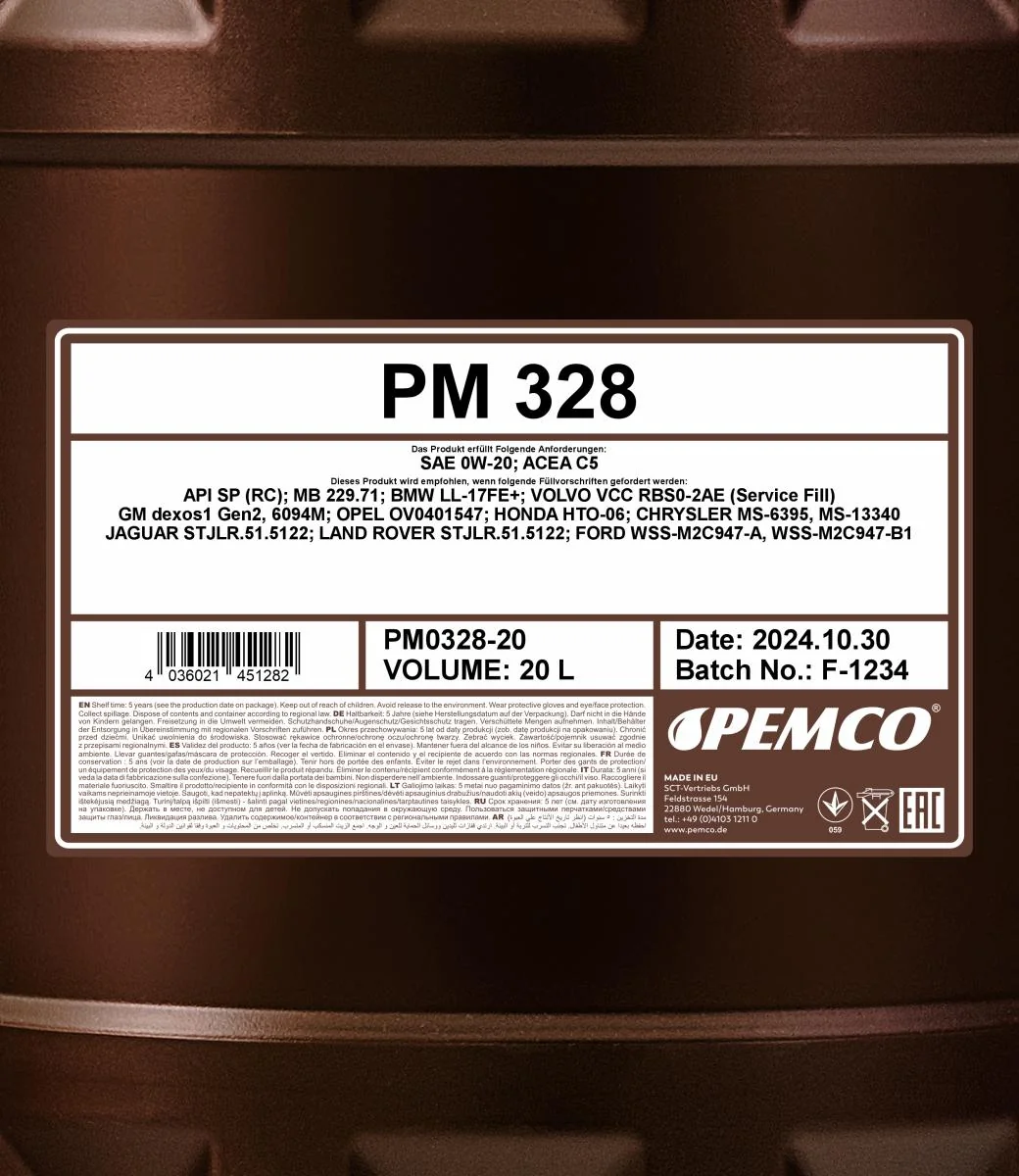 PEMCO - PM032820 - 328 0W-20 20L