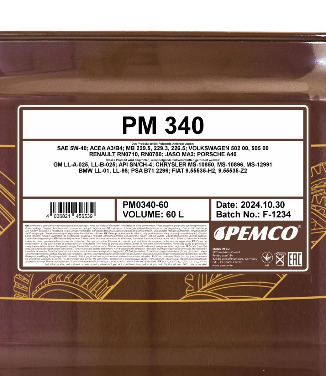 PEMCO - PM034060 - 340 5W-40 60L