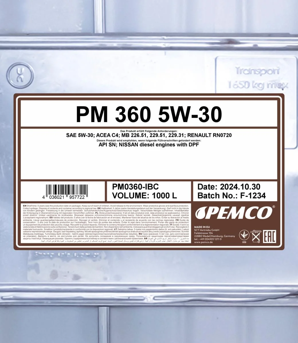 PEMCO - PM0360IBC - iDRIVE 360 5W-30 1000L