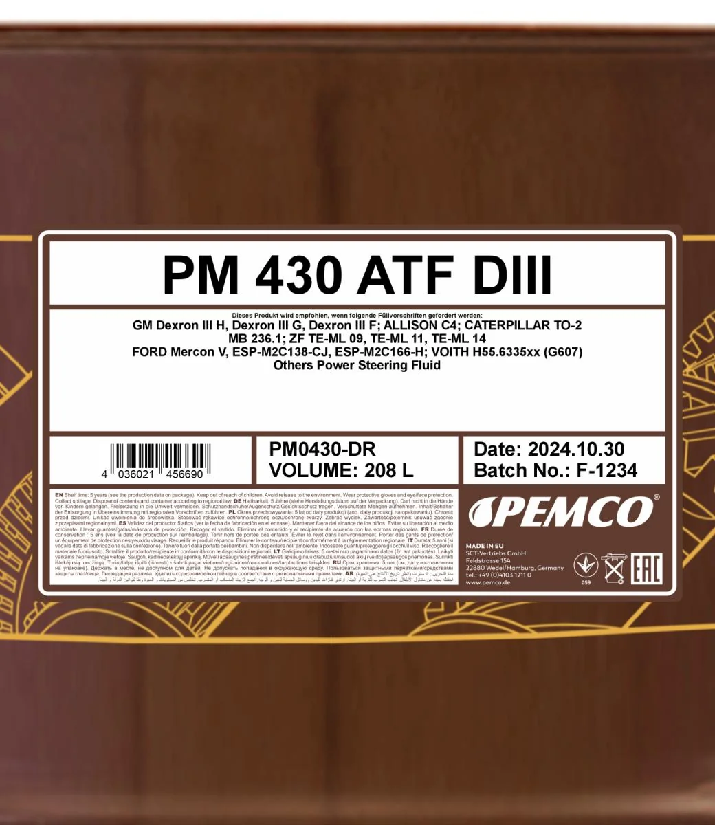 PEMCO - PM0430DR - 430 ATF DIII 208L