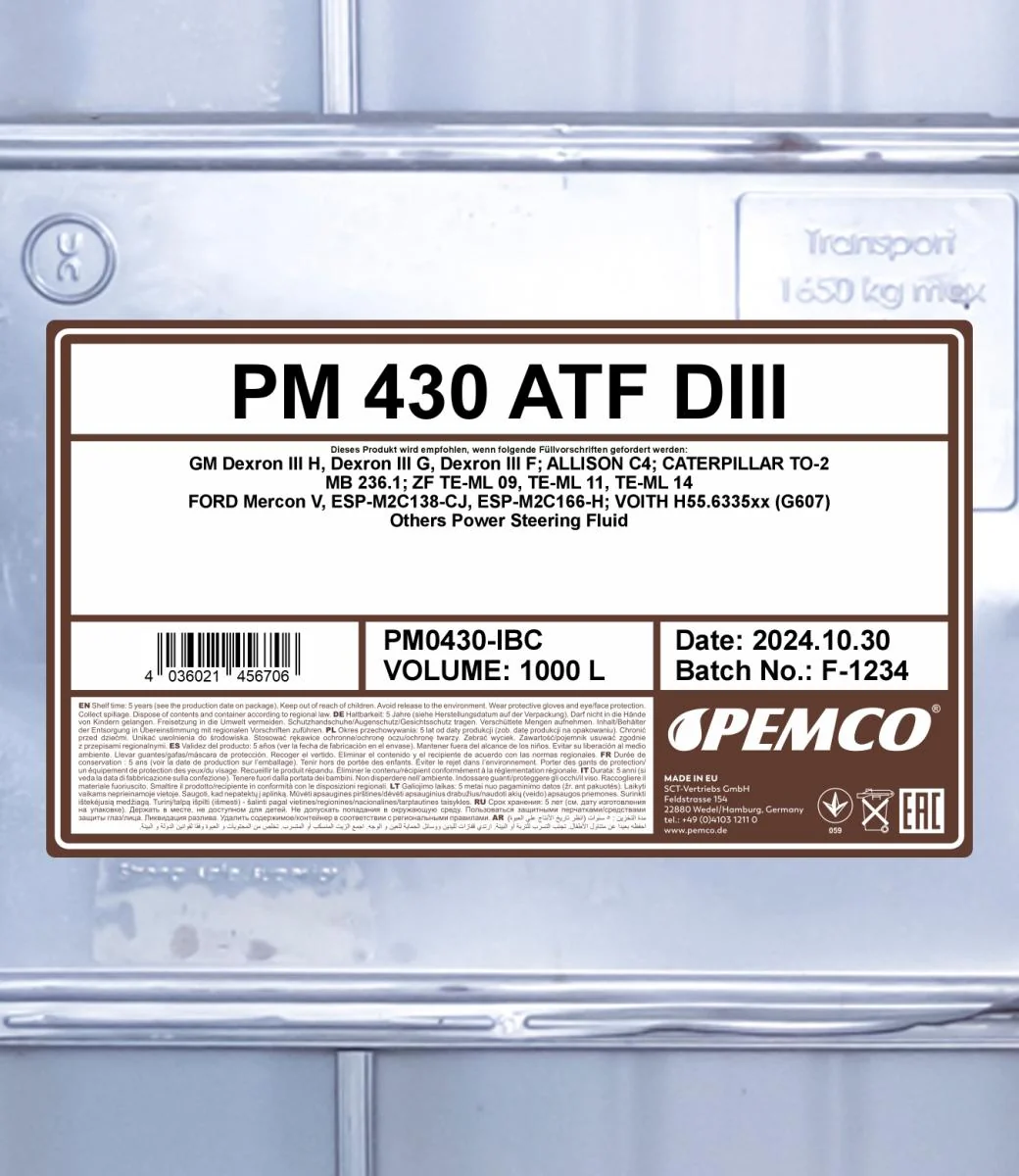 PEMCO - PM0430IBC - 430 ATF DIII 1000L