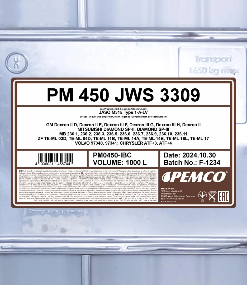 PEMCO - PM0450IBC - 450 ATF JWS 3309 1000L