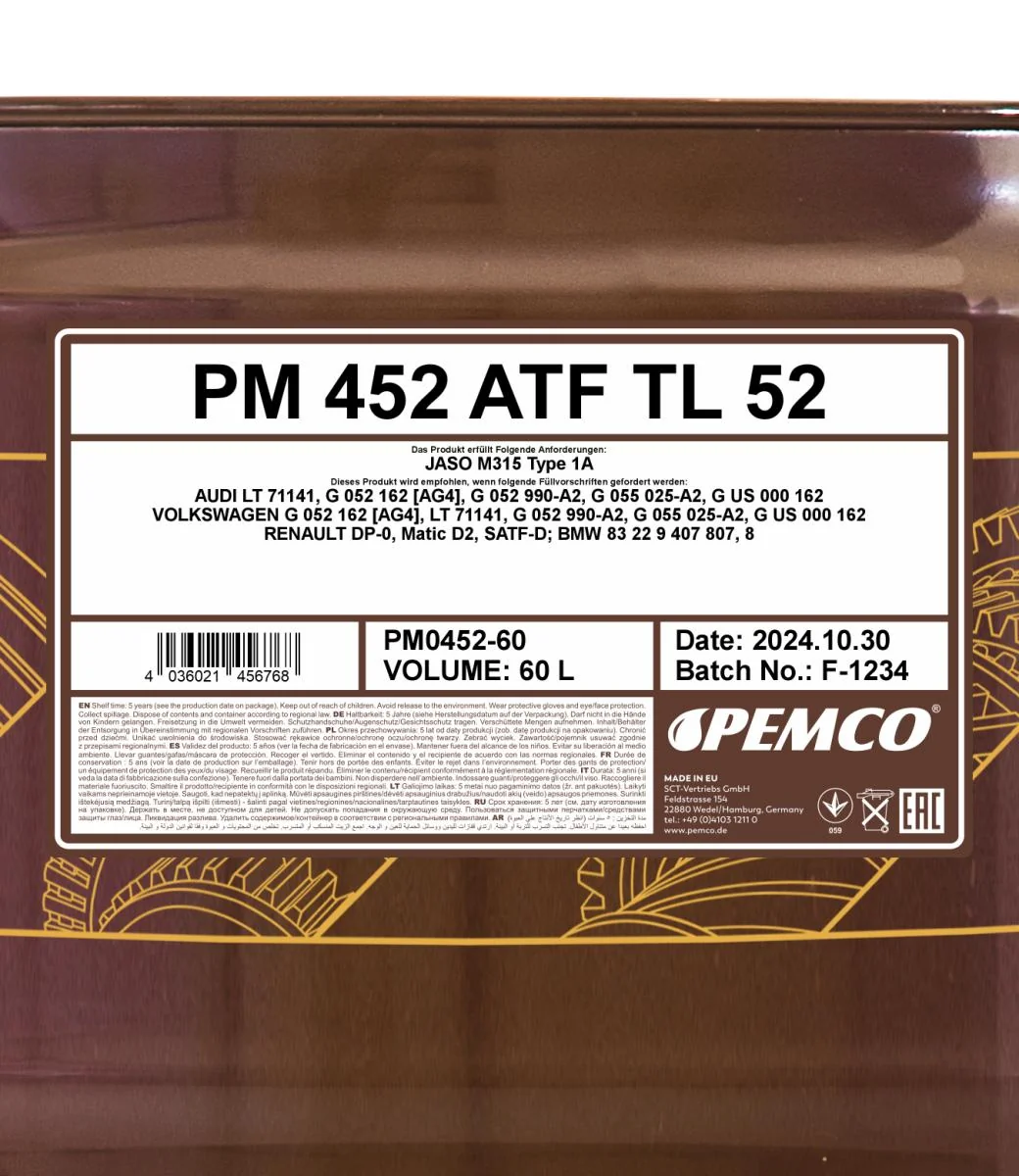 PEMCO - PM045260 - 452 ATF TL 52 60L