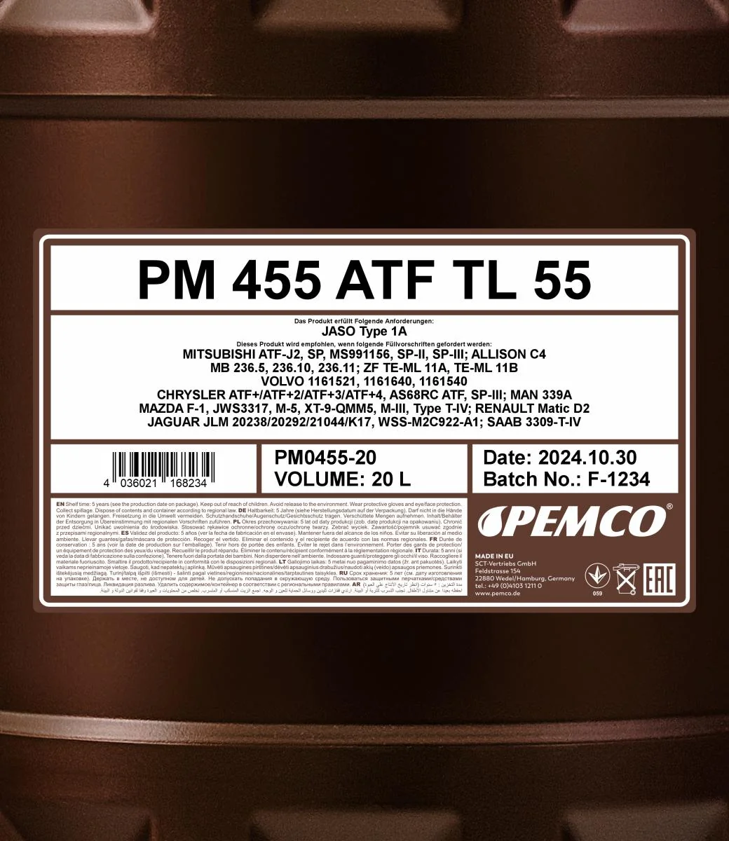 PEMCO - PM045520 - 455 ATF TL 55 20L