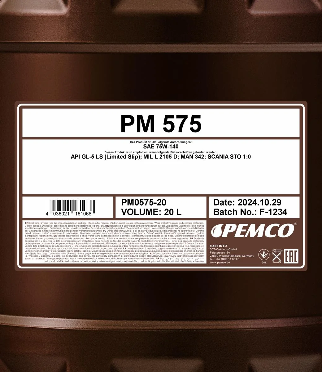 PEMCO - PM057520 - 575 75W-140 20 Liter