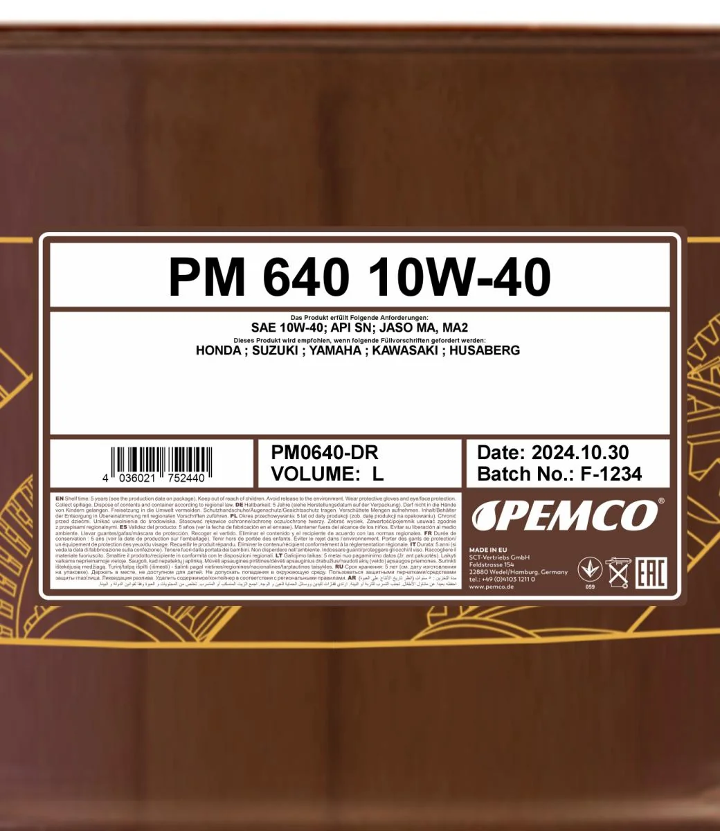 PEMCO - PM0640DR - 640 10W-40 208L