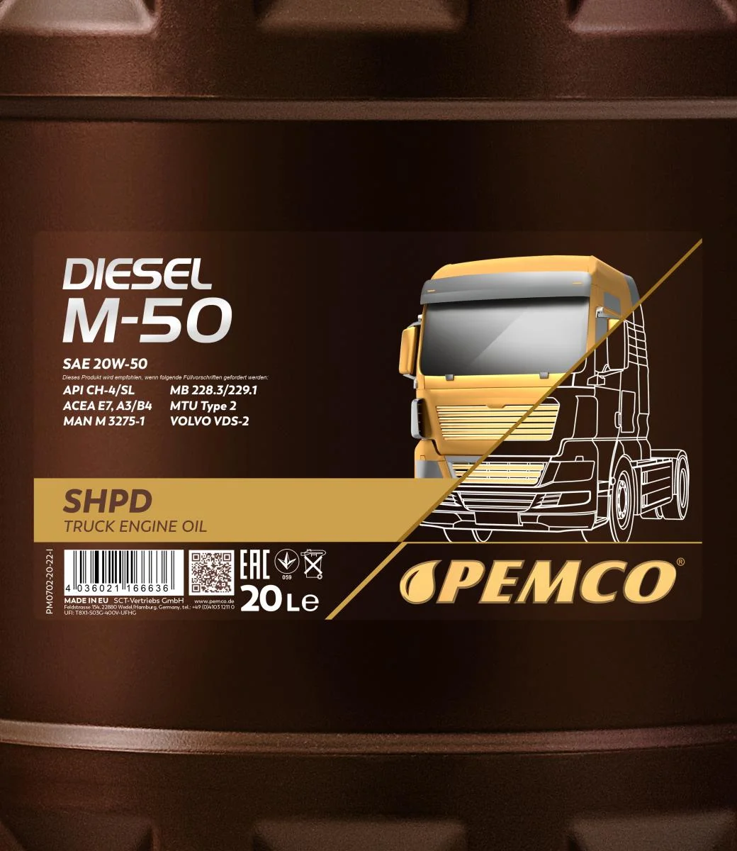 PEMCO - PM070220 - Diesel M-50 SHPD 20W-50 20L