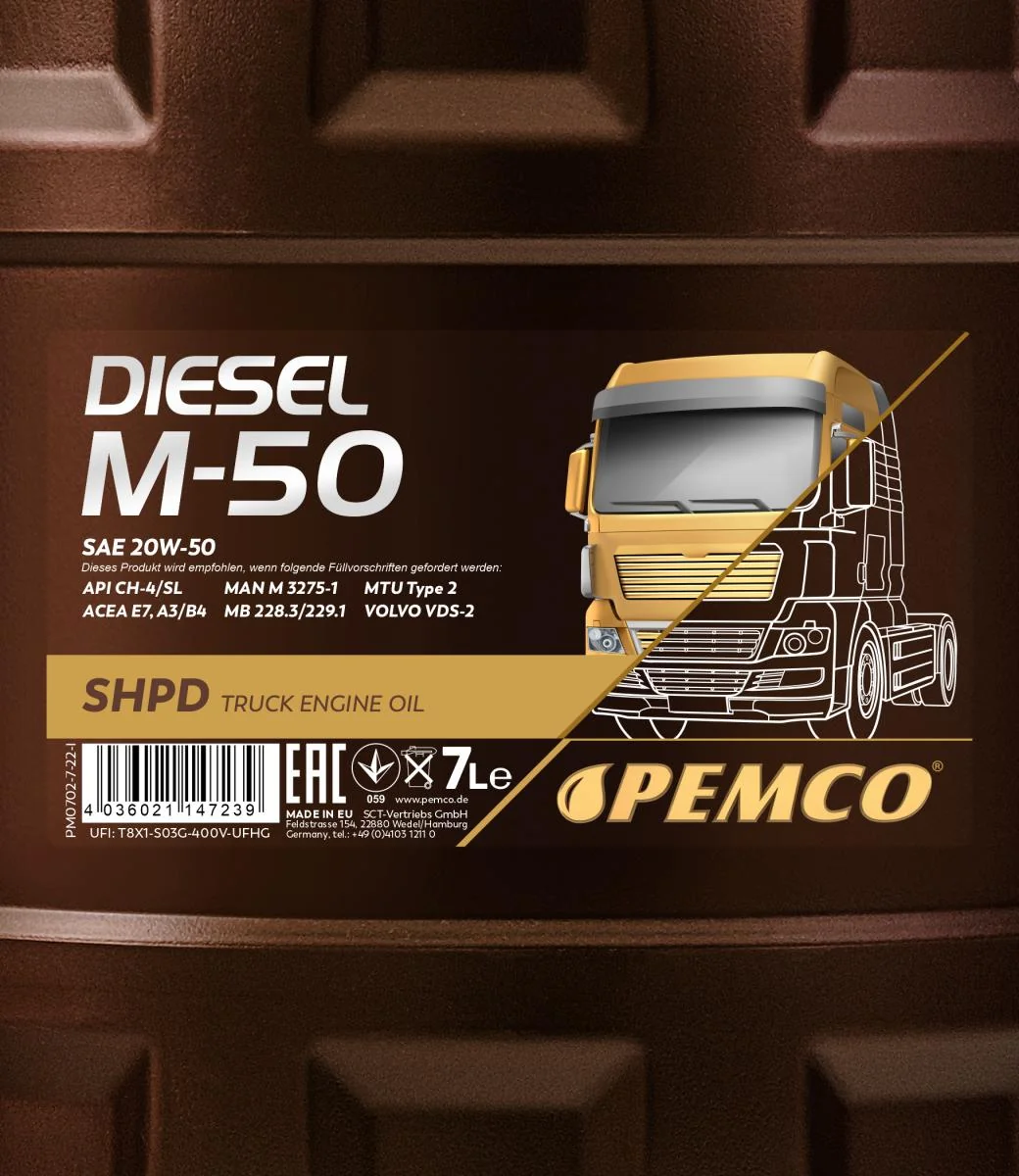 PEMCO - PM07027 - Diesel M-50 SHPD 20W-50 7L