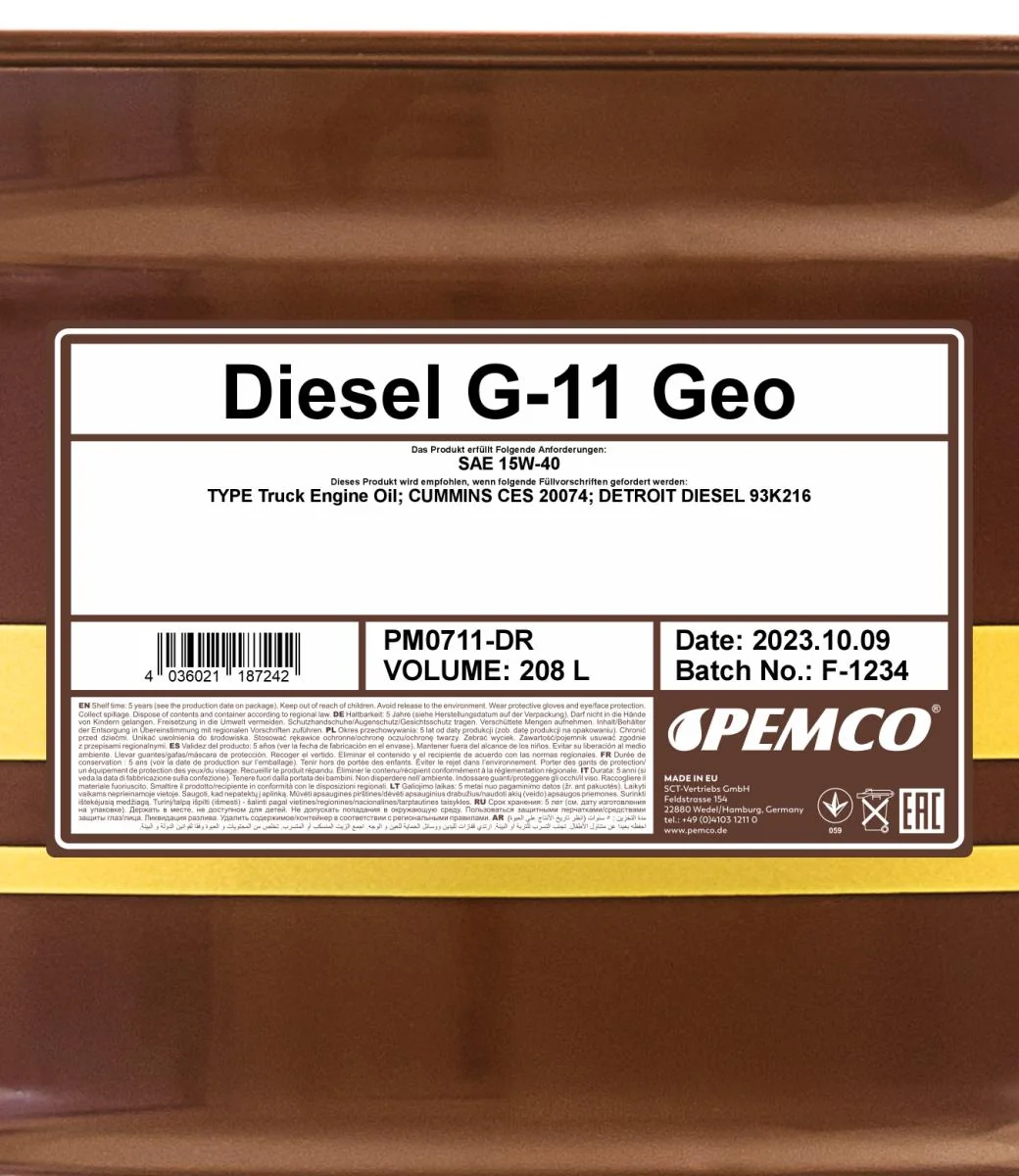 PEMCO - PM0711DR - Diesel G-11 Geo 208L