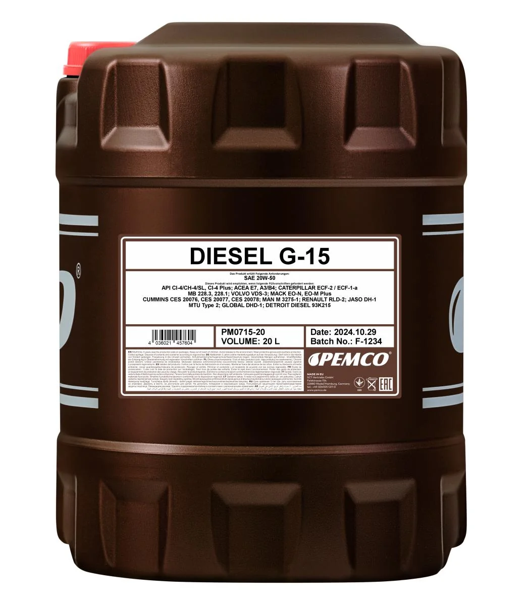PEMCO - PM071520 - PEMCO Diesel G-15 SHPD 20W-50 20L