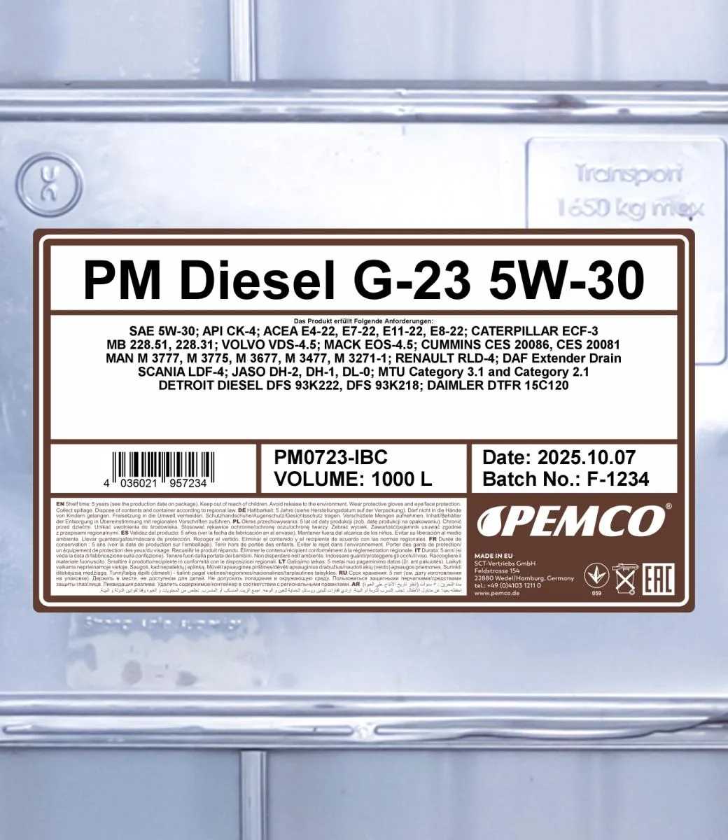 PEMCO - PM0723IBC - Diesel G-23 5W-30 1000L