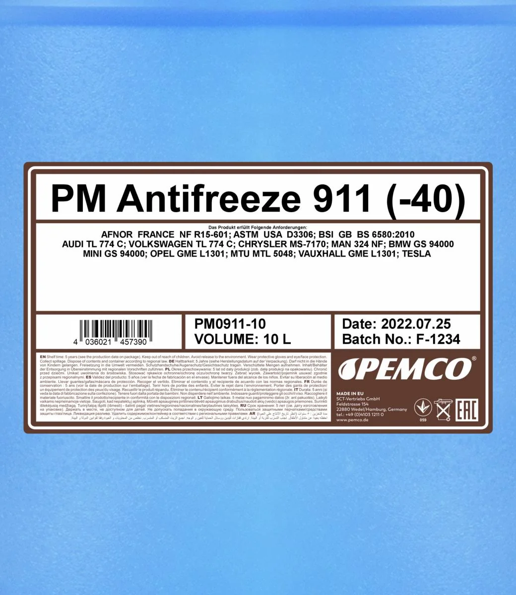 PEMCO - PM091110 - Frostschutz 911 (-40) 10L