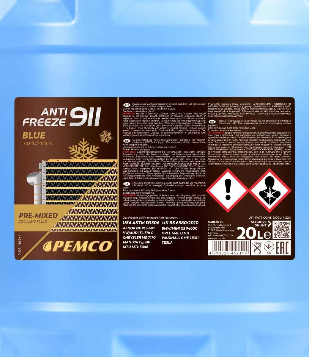 PEMCO - PM091120 - Frostschutz 911 (-40) 20L