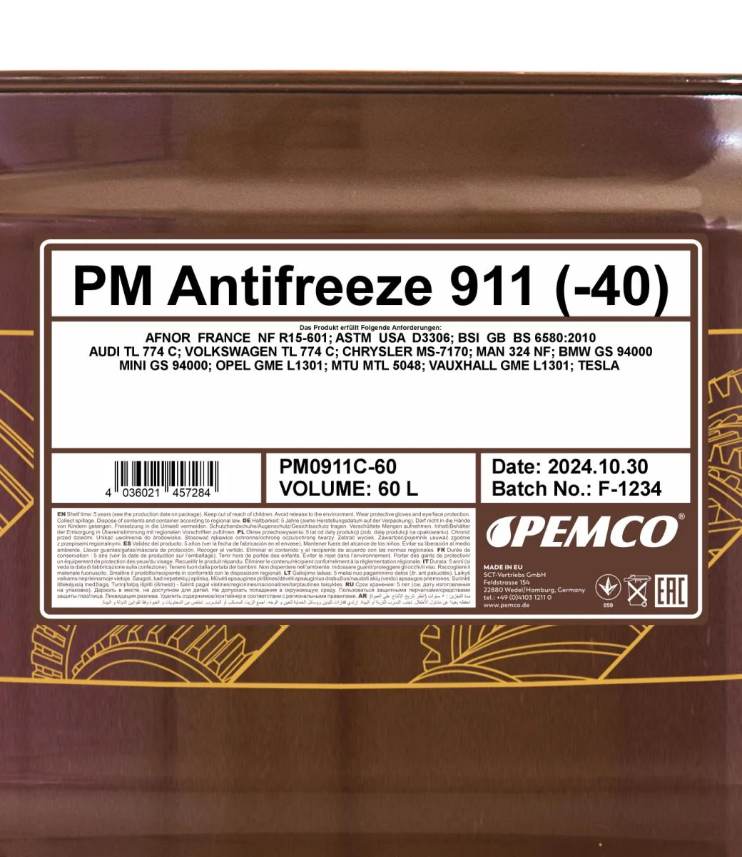 PEMCO - PM0911C60 - Frostschutzmittel 911 (Konzentrat) 60L