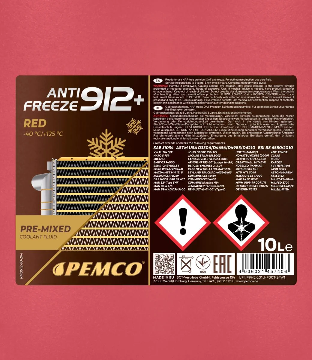 PEMCO - PM091210 - Frostschutzmittel 912+ (-40) 10L